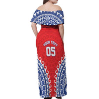 Custom Tuamotu Archipelago Off Shoulder Maxi Dress Polynesian Tribal Tattoo LT05 - Polynesian Pride