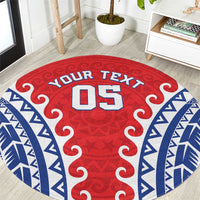 Custom Tuamotu Archipelago Round Carpet Polynesian Tribal Tattoo LT05 Red - Polynesian Pride