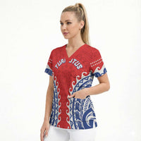 Custom Tuamotu Archipelago Scrub Top Polynesian Tribal Tattoo LT05 - Polynesian Pride