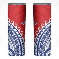 Custom Tuamotu Archipelago Skinny Tumbler Polynesian Tribal Tattoo LT05 Red - Polynesian Pride