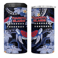 Tuamotu Islands 4 in 1 Can Cooler Tumbler Polynesian Pattern With Turtle LT05 One Size: 16 oz Black - Polynesian Pride