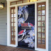 Tuamotu Islands Door Cover Polynesian Pattern With Turtle LT05 - Polynesian Pride