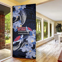 Tuamotu Islands Door Cover Polynesian Pattern With Turtle LT05 - Polynesian Pride