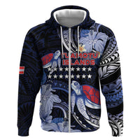Tuamotu Islands Hoodie Polynesian Pattern With Turtle LT05 Zip Hoodie Black - Polynesian Pride