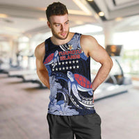 Tuamotu Islands Men Tank Top Polynesian Pattern With Turtle LT05 Black - Polynesian Pride