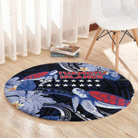Tuamotu Islands Round Carpet Polynesian Pattern With Turtle