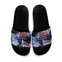 Tuamotu Islands Slide Sandals Polynesian Pattern With Turtle LT05 Black - Polynesian Pride