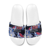Tuamotu Islands Slide Sandals Polynesian Pattern With Turtle LT05 Black - Polynesian Pride