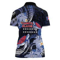 Tuamotu Islands Women Polo Shirt Polynesian Pattern With Turtle LT05 - Polynesian Pride