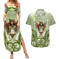 New Zealand Maori Fairy Patupaiarehe Couples Matching Summer Maxi Dress and Hawaiian Shirt Polynesian Style LT05 Red - Polynesian Pride