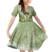 New Zealand Maori Fairy Patupaiarehe Family Matching Mermaid Dress and Hawaiian Shirt Polynesian Style LT05 Daughter's Dress Red - Polynesian Pride