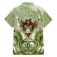 New Zealand Maori Fairy Patupaiarehe Family Matching Off Shoulder Long Sleeve Dress and Hawaiian Shirt Polynesian Style LT05 - Polynesian Pride