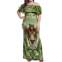 New Zealand Maori Fairy Patupaiarehe Off Shoulder Maxi Dress Polynesian Style LT05 Women Red - Polynesian Pride
