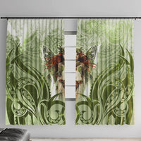 New Zealand Maori Fairy Patupaiarehe Window Curtain Polynesian Style