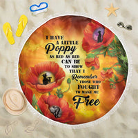 ANZAC Day Red Poppy Beach Blanket Honoring The ANZAC Spirit LT05 One Size 150cm Orange - Polynesian Pride