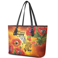 ANZAC Day Red Poppy Leather Tote Bag Honoring The ANZAC Spirit