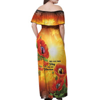ANZAC Day Red Poppy Off Shoulder Maxi Dress Honoring The ANZAC Spirit LT05 - Polynesian Pride