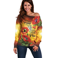 ANZAC Day Red Poppy Off Shoulder Sweater Honoring The ANZAC Spirit LT05 Women Orange - Polynesian Pride