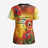 ANZAC Day Red Poppy Scrub Top Honoring The ANZAC Spirit - Polynesian Pride