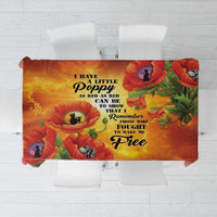 ANZAC Day Red Poppy Tablecloth Honoring The ANZAC Spirit LT05 Orange - Polynesian Pride