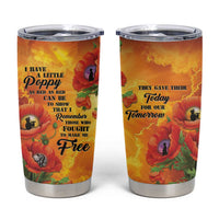 ANZAC Day Red Poppy Tumbler Cup Honoring The ANZAC Spirit LT05 Orange - Polynesian Pride