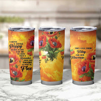 ANZAC Day Red Poppy Tumbler Cup Honoring The ANZAC Spirit LT05 - Polynesian Pride