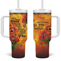 ANZAC Day Red Poppy Tumbler With Handle Honoring The ANZAC Spirit LT05 One Size: 40 oz Orange - Polynesian Pride