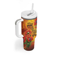 ANZAC Day Red Poppy Tumbler With Handle Honoring The ANZAC Spirit LT05 - Polynesian Pride