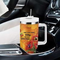 ANZAC Day Red Poppy Tumbler With Handle Honoring The ANZAC Spirit LT05 - Polynesian Pride