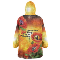 ANZAC Day Red Poppy Wearable Blanket Hoodie Honoring The ANZAC Spirit LT05 - Polynesian Pride