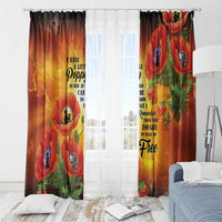 ANZAC Day Red Poppy Window Curtain Honoring The ANZAC Spirit LT05 - Polynesian Pride