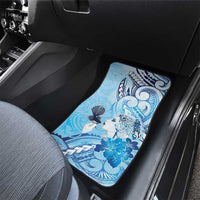 Aotearoa Maori Wahine Car Mats Fantail Bird Blue Gold Marble LT05 - Polynesian Pride