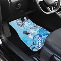 Aotearoa Maori Wahine Car Mats Fantail Bird Blue Gold Marble LT05 - Polynesian Pride