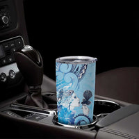 Aotearoa Maori Wahine Tumbler Cup Fantail Bird Blue Gold Marble LT05 - Polynesian Pride