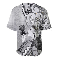 Aotearoa Maori Wahine Baseball Jersey Fantail Bird Black Gold Marble
