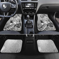 Aotearoa Maori Wahine Car Mats Fantail Bird Black Gold Marble LT05 Set 4pcs Black - Polynesian Pride