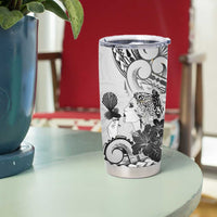 Aotearoa Maori Wahine Tumbler Cup Fantail Bird Black Gold Marble LT05 - Polynesian Pride
