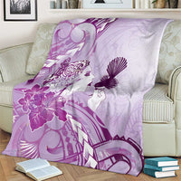 Aotearoa Maori Wahine Blanket Fantail Bird Purple Gold Marble LT05 - Polynesian Pride