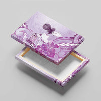 Aotearoa Maori Wahine Canvas Wall Art Fantail Bird Purple Gold Marble LT05 - Polynesian Pride