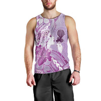 Aotearoa Maori Wahine Men Tank Top Fantail Bird Purple Gold Marble LT05 - Polynesian Pride