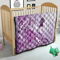 Aotearoa Maori Wahine Quilt Fantail Bird Purple Gold Marble