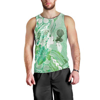 Aotearoa Maori Wahine Men Tank Top Fantail Bird Green Gold Marble LT05 - Polynesian Pride