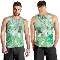 Aotearoa Maori Wahine Men Tank Top Fantail Bird Green Gold Marble LT05 - Polynesian Pride