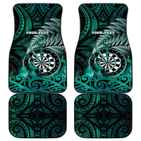 New Zealand Darts Car Mats Maori Koru Dartboard Turquoise Flame