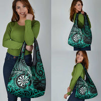 New Zealand Darts Grocery Bag Maori Koru Dartboard Turquoise Flame