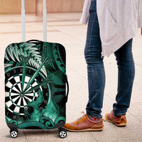 New Zealand Darts Luggage Cover Maori Koru Dartboard Turquoise Flame