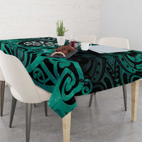 New Zealand Darts Tablecloth Maori Koru Dartboard Turquoise Flame