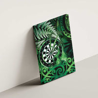 New Zealand Darts Canvas Wall Art Maori Koru Dartboard Green Flame LT05 - Polynesian Pride