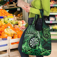 New Zealand Darts Grocery Bag Maori Koru Dartboard Green Flame