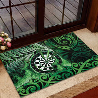 New Zealand Darts Rubber Doormat Maori Koru Dartboard Green Flame LT05 - Polynesian Pride